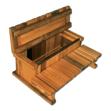 2-step cedar stairs with storage