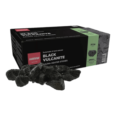 Rough sauna stones BLACK VULCANITE 5-10cm, 20kg