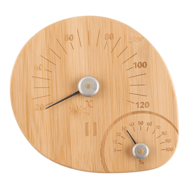 Sauna temperature &amp; humidity meter - Bamboo